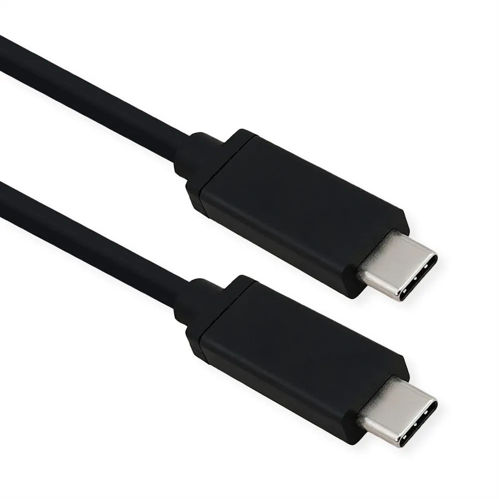 ROLINE USB4 Gen 3 Kabel, Emark, C-C, ST/ST, 40Gbit/s, 100W, schwarz, 0,5 m
