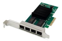 DIGITUS 4-Port Gigabit Ethernet Netzwerkkarte, RJ45, PCI Express, Intel I350