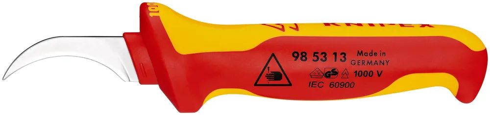 KNIPEX Abmantelungsmesser isolierender Mehrkomponenten-Griff, VDE-geprüft 190 mm