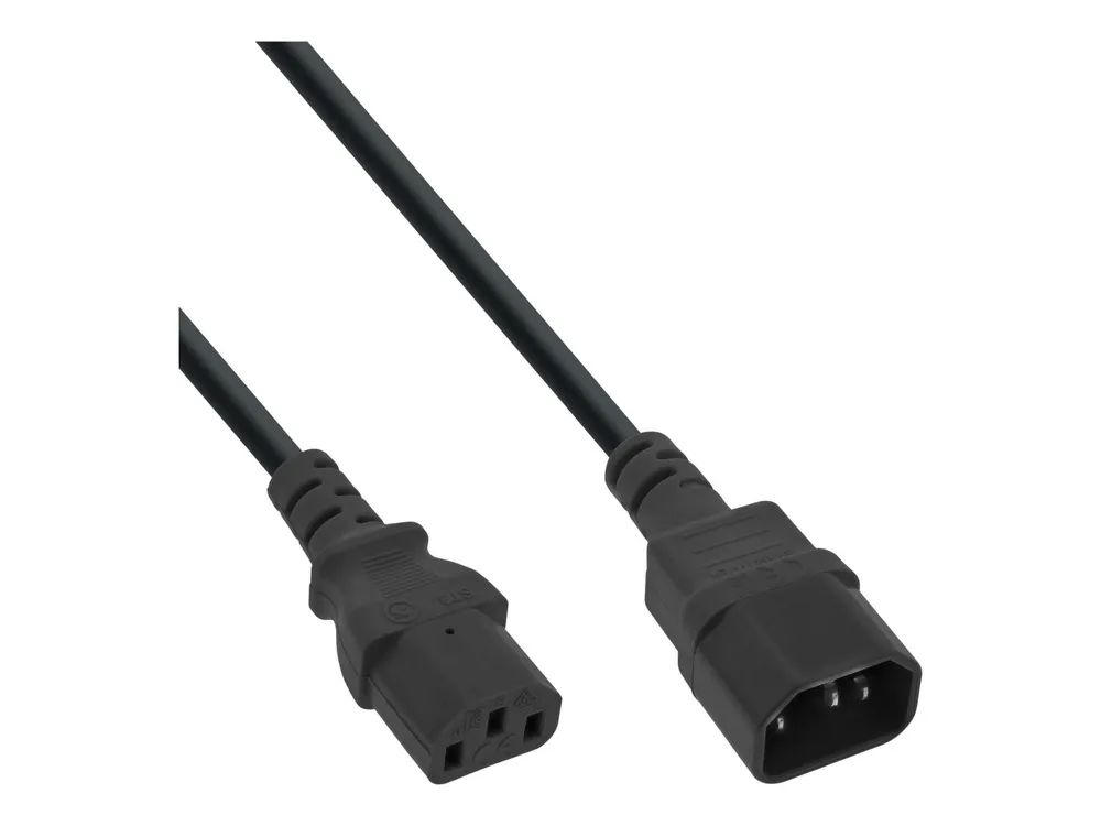 InLine 35er B-Pack Kaltgeräteverlängerung - C13/C14 - schwarz - 1,8m