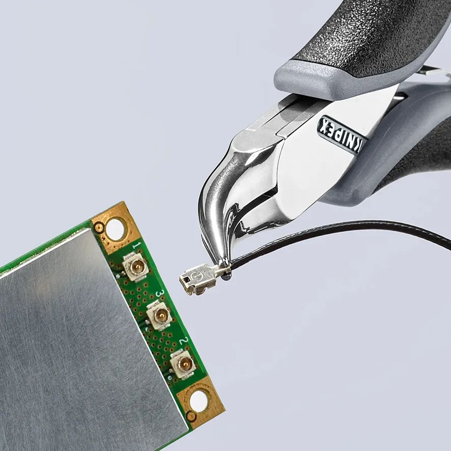 KNIPEX 35 42 115 ESD Elektronik-Greifzange ESD mit durchgestecktem Gelenk mit Mehrkomponenten-Hüllen spiegelpoliert 115 mm