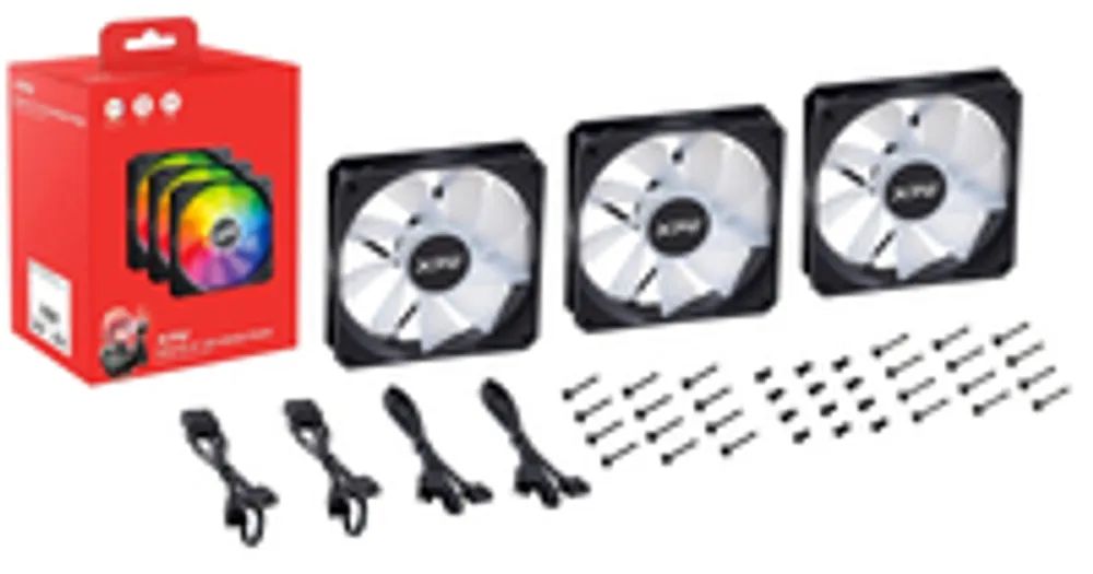 ADATA Lüfter Vento R 120 120mm ARGB PWM Fan 3er schwarz retail - 1.650 rpm