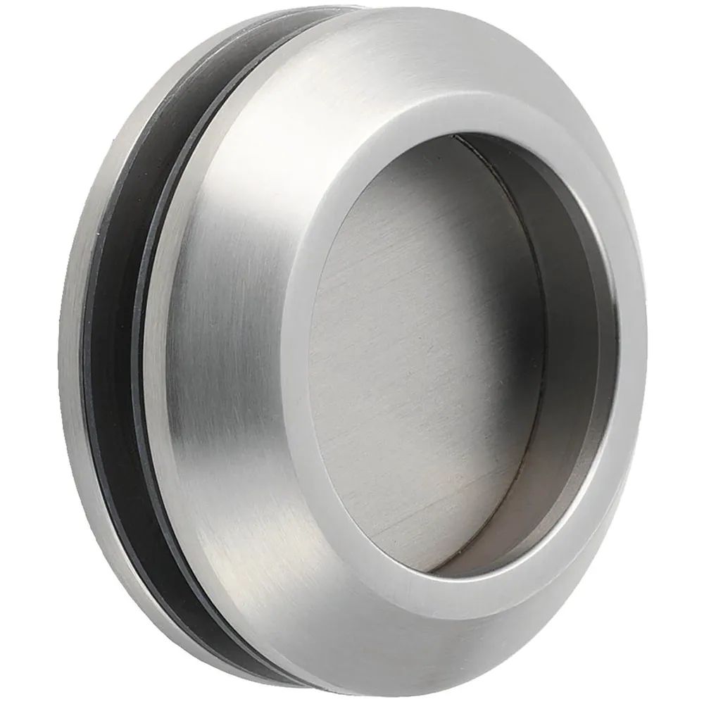 KWS Schiebetürmuschelpaar 5250 rund, Glasstärke 8 - 13 mm, Alu silber eloxiert