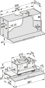 Miele Dunstabzugshaube DAS 8930 Edelstahl