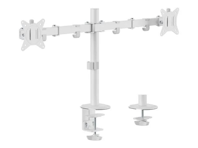 Equip Befestigungskit (Kabeldurchführungsklemme, Schrauben, Klemmhalterung) - für 2 LCD displays / curved LCD displays - beweglich - Kunststoff, stainless steel - weiß - Bildschirmgröße: 43.2-81.3 cm (17"-32")