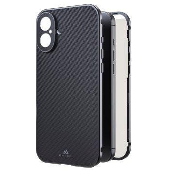 Black Rock Cover "360° Glass" für Apple iPhone 16 Plus, Real Carbon