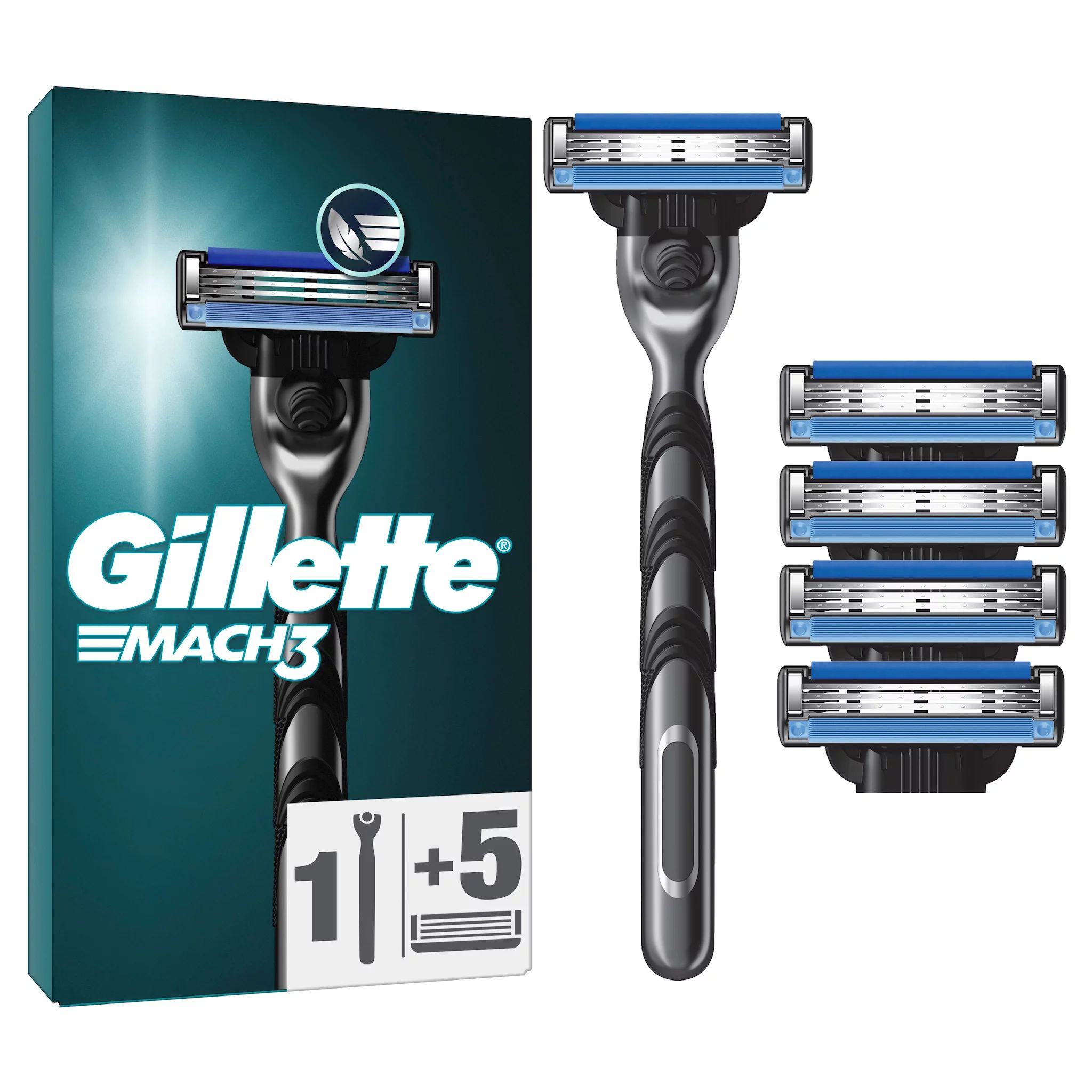 Gillette Mach3 Systemklingen 5er + Handstück