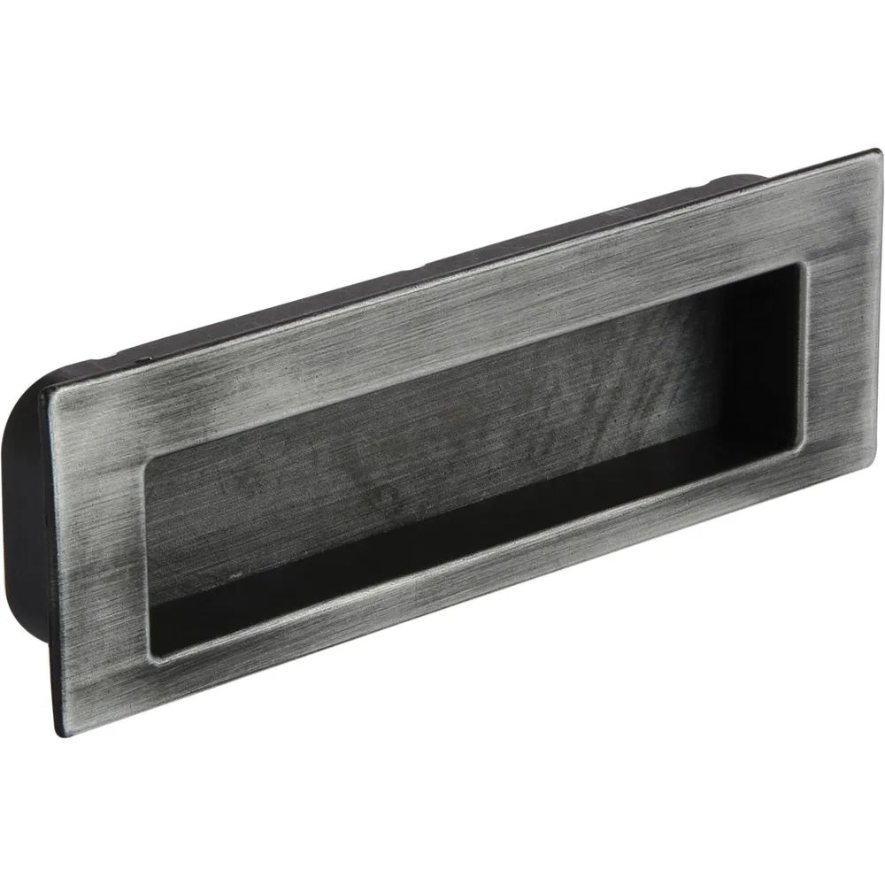 Siro Muschelgriff Nicola B 112,Einlassmaß 106,5 x 31 mm,ZN eisenfärbig gebürstet matt