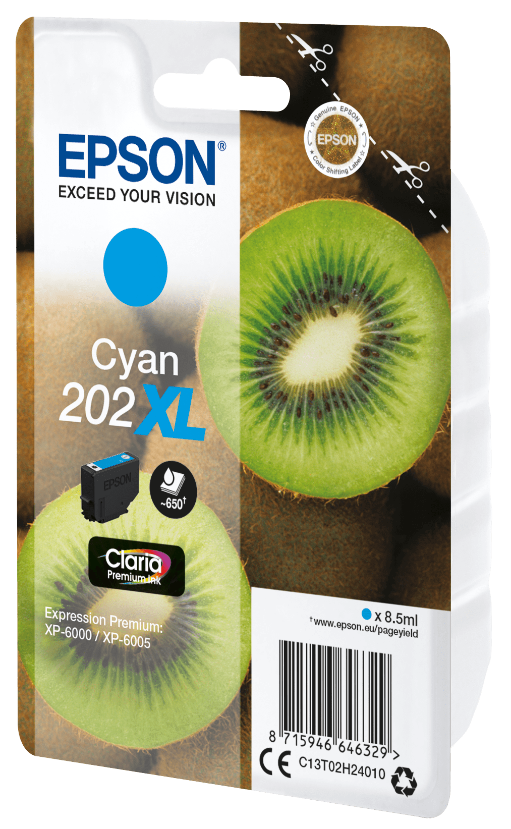 Epson 202 Tinte Kiwi Single, XL, cyan