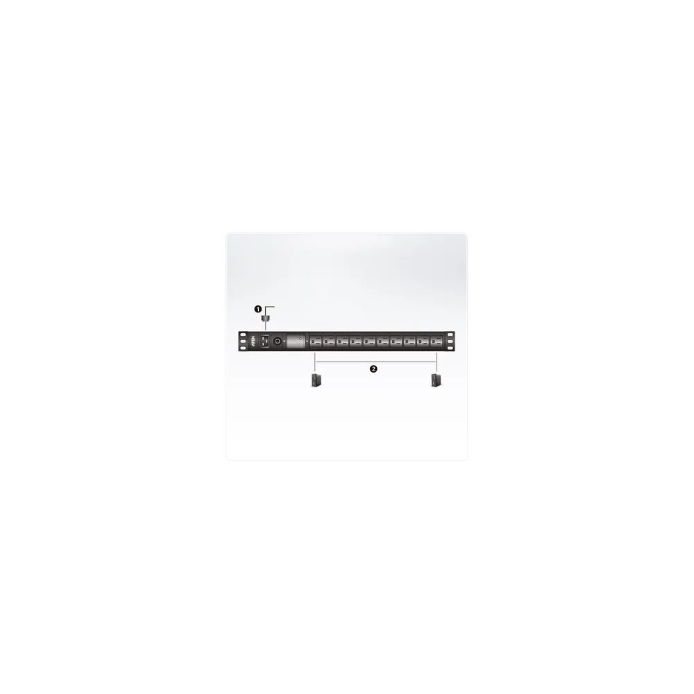 ATEN PE0210SG 1U 16A Basic PDU 10 Port - (Offline-) USV - 19"