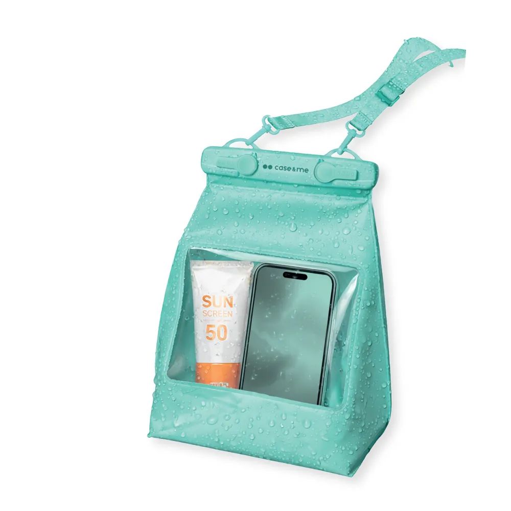 CASE&ME Wasserdichte Strand-Tasche für Smartphones u.ä., türkis