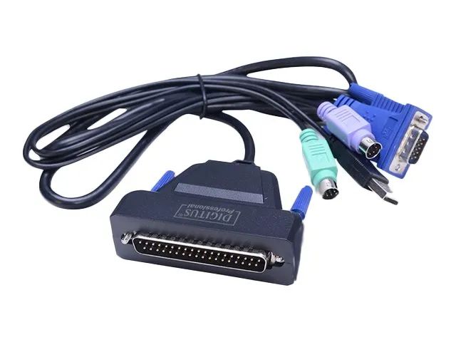 DIGITUS 17" LCD KVM Konsole, 1-Port VGA, französische Tastatur