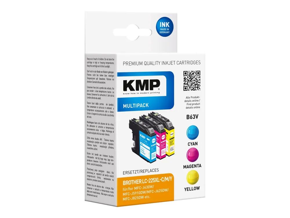 KMP TRIPLE PACK B63V - 3er-Pack - 11.8 ml - Farbe (Cyan, Magenta, Gelb)