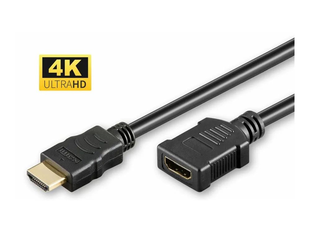 MicroConnect Ultra High Speed - HDMI-Verlängerungskabel - HDMI männlich zu HDMI weiblich - 2 m - Schwarz - unterstützt 4K 60 Hz (4096 x 2160)
