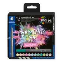 STAEDTLER Pigment Arts Brush Pen Pastel Colors - 12 Farben - Mehrfarbig - Rund - Kunststoff - Polypropylen (PP) - Tinte auf Wasserbasis - Erwachsene & Kinder