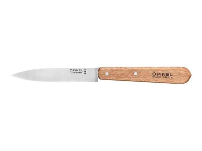Opinel Kitchen N°102 - Schälmesser - 10 cm - Gelb bis Rosafarben mit kleinen dunklen Strichen (Packung mit 2)