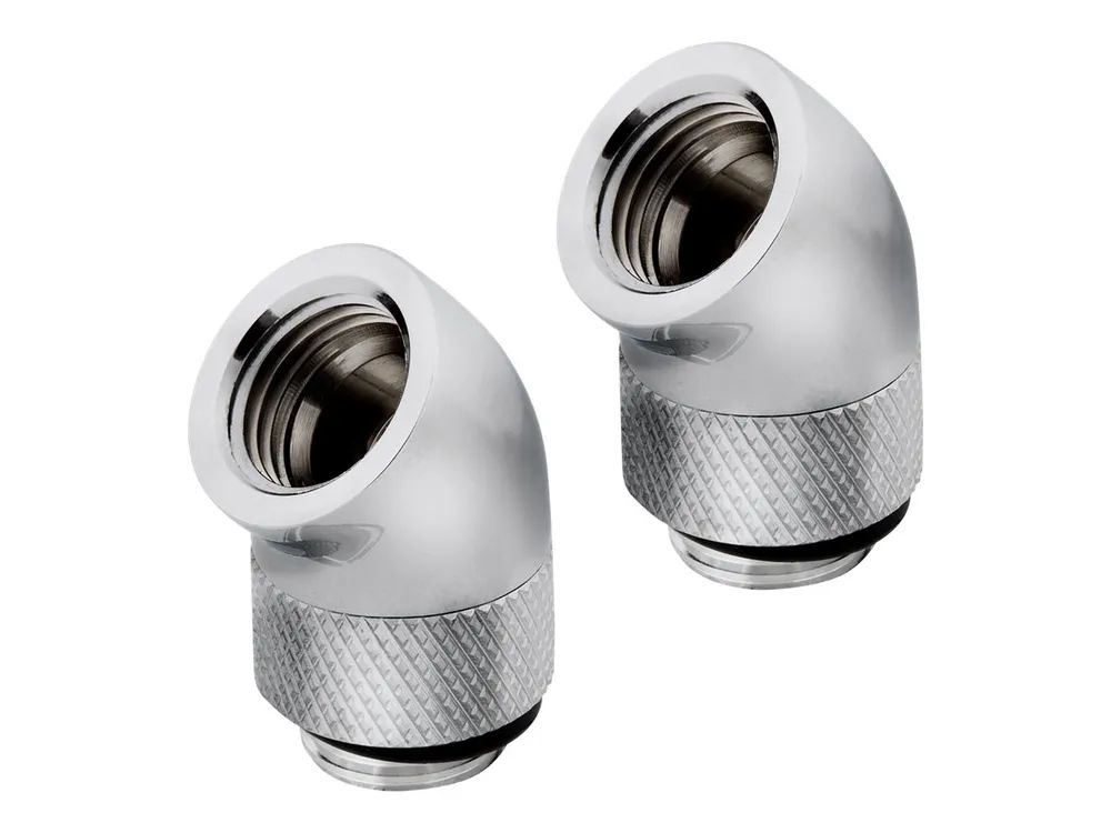Corsair Hydro X Series 45° Rotary Adapter - Flüssigkühlsystemarmatur - Chrom (Packung mit 2)