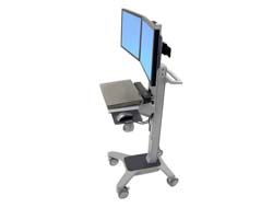 Ergotron Neo-Flex WideView WorkSpace - Wagen - Konstante Krafttechnologie - für 2 LCD-Displays / PC-Ausrüstung - dual - Aluminium, pulverbeschichteter Stahl, hochwertiger Kunststoff - Zweistufiges Grau - Bildschirmgröße: bis zu 55,9 cm (bis zu 22 Zol