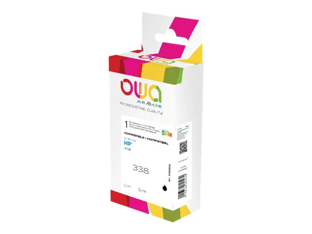 Armor OWA - 20 ml - Schwarz - kompatibel - Box - wiederaufbereitet - Tintenpatrone (Alternative zu: HP 338)