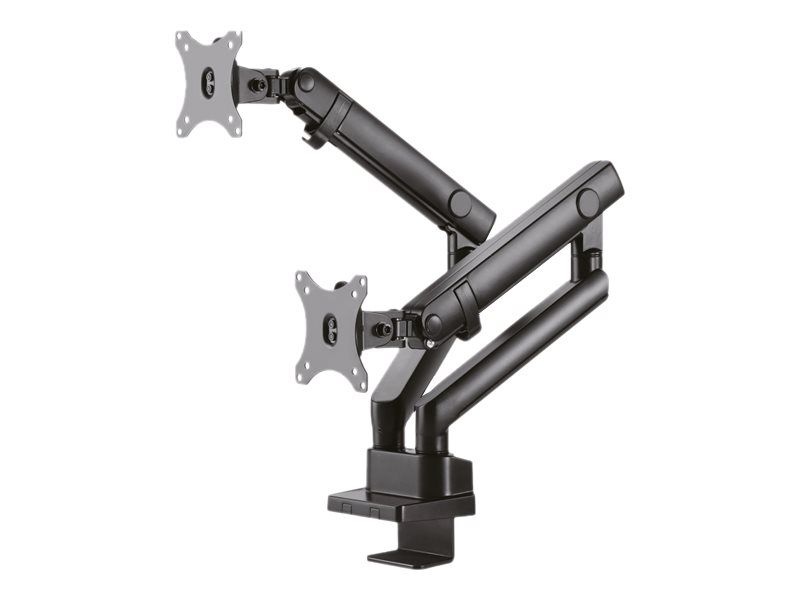 ICY BOX IB-MS314-T - Befestigungskit - einstellbarer Doppelarm - für 2 Monitore - Kunststoff, Stahl, Aluminiumlegierung - Schwarz - Bildschirmgröße: bis zu 81,3 cm (bis zu 32 Zoll)