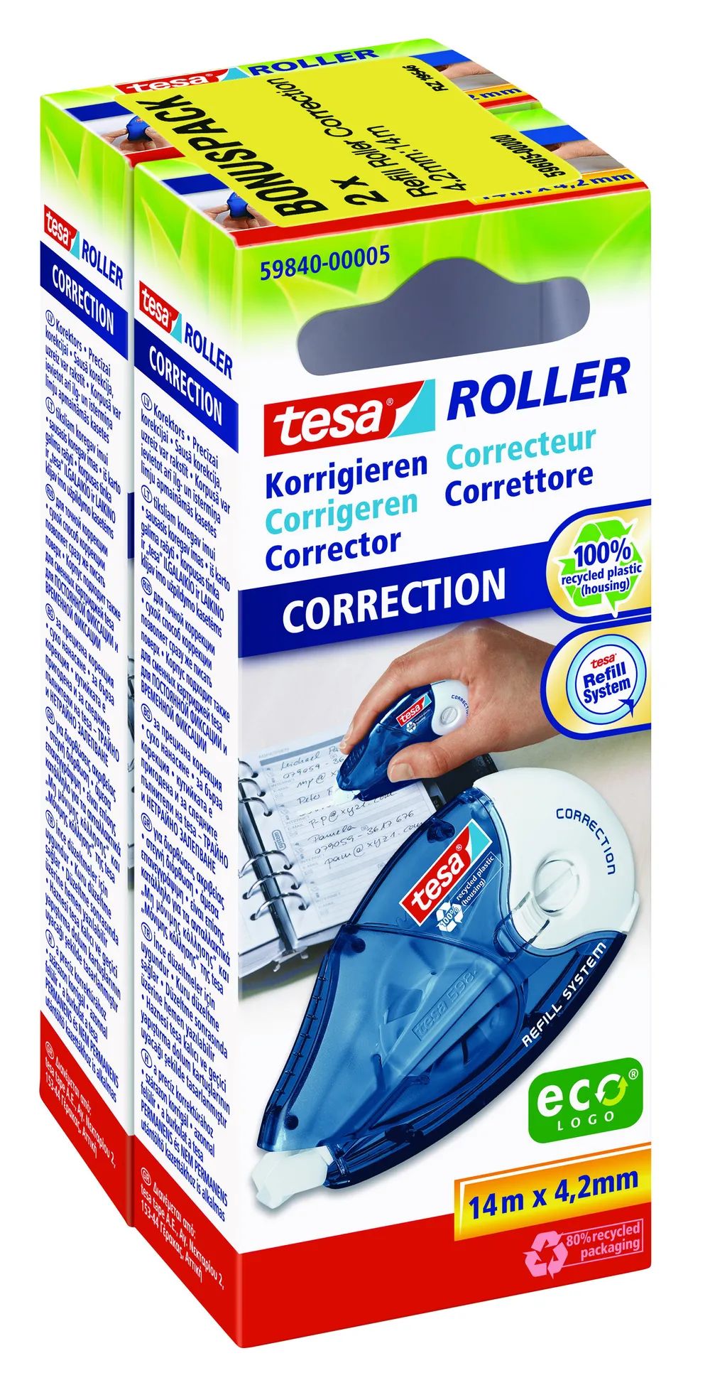 Tesa Roller Korrigieren ecoLogo 2x zum Nachfüllk.-Preis