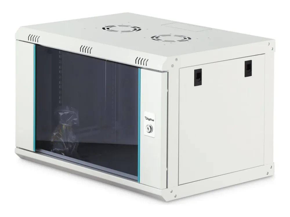 DIGITUS Szafa sieciowa wiszca dynamic 19" 7u rack 385x600x450mm, drzwi szyba, szara, niezoona, 60kg