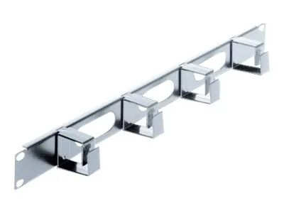 IC Intracom Intellinet Kabelmanagement für 19"-Schränke, 1 HE, 4 kleine Kunststoffringe, grau - Kabelführungsplatte für Schaltschrank - Grau, RAL 7035 - 1U - 48.3 cm (19")