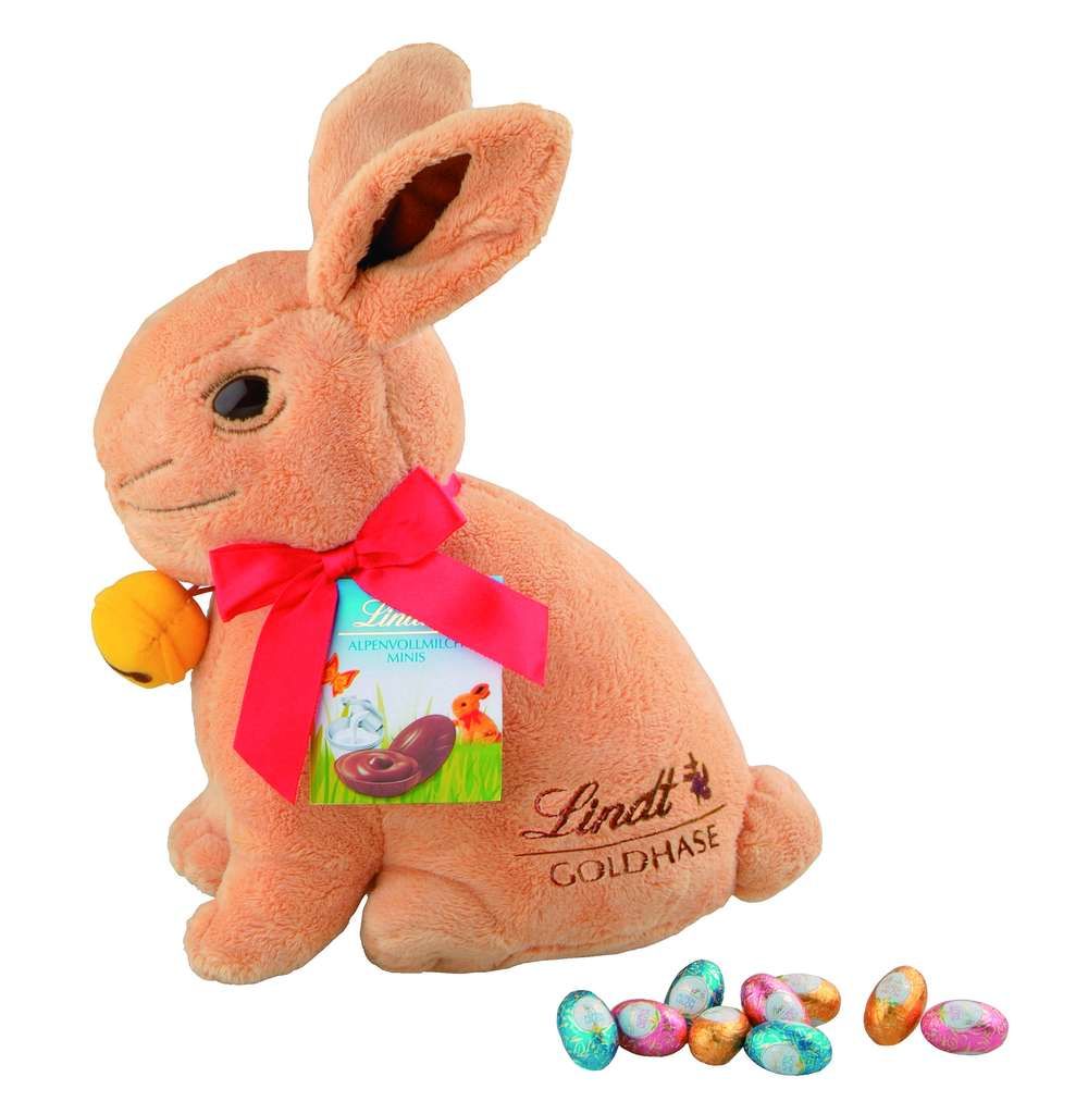 Lindt Plüsch Stoff Goldhase mit Mini Eiern