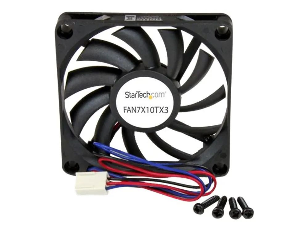 StarTech.com 70mm Gehäuselüfter - Lüfter 7cm für PC Gehäuse mit 3-pin Molex Stecker (70mmx70mmx10mm)