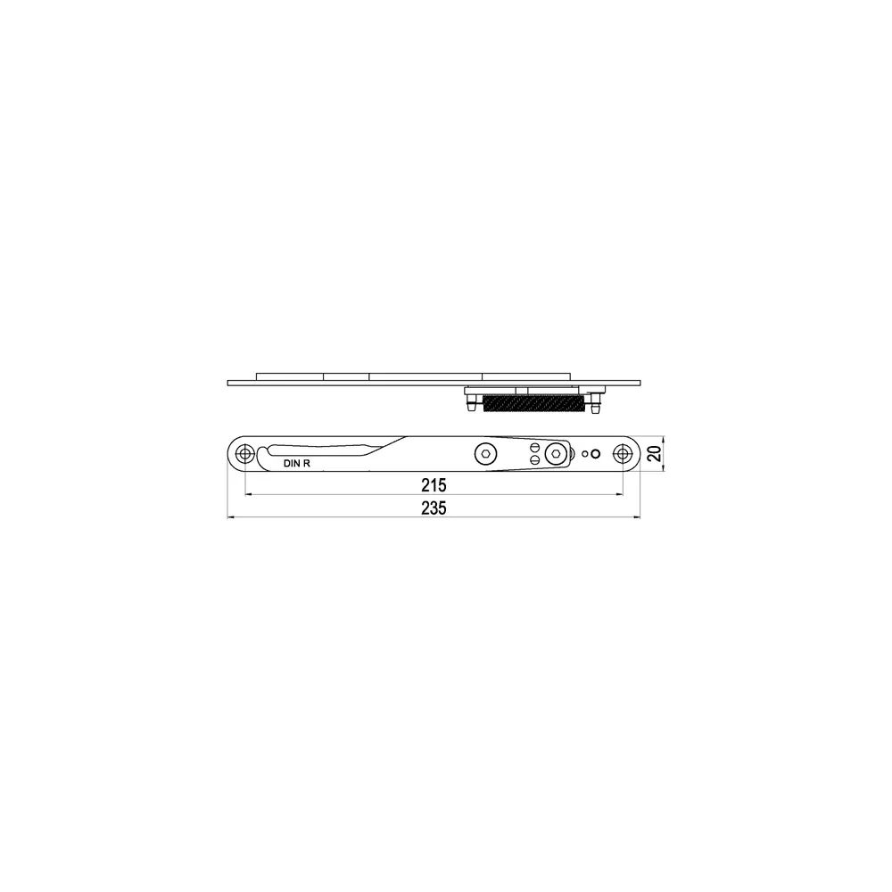ABS Innovation GmbH  IMH-ABS Mitnehmerhaken GF UNI 20 V Gr.1, 235 x 20 mm,schwarz verzinkt,DIN rechts