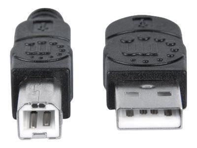 Manhattan USB-A to USB-B Cable, 1.8m, Male to Male, Black, 480 Mbps (USB 2.0)
