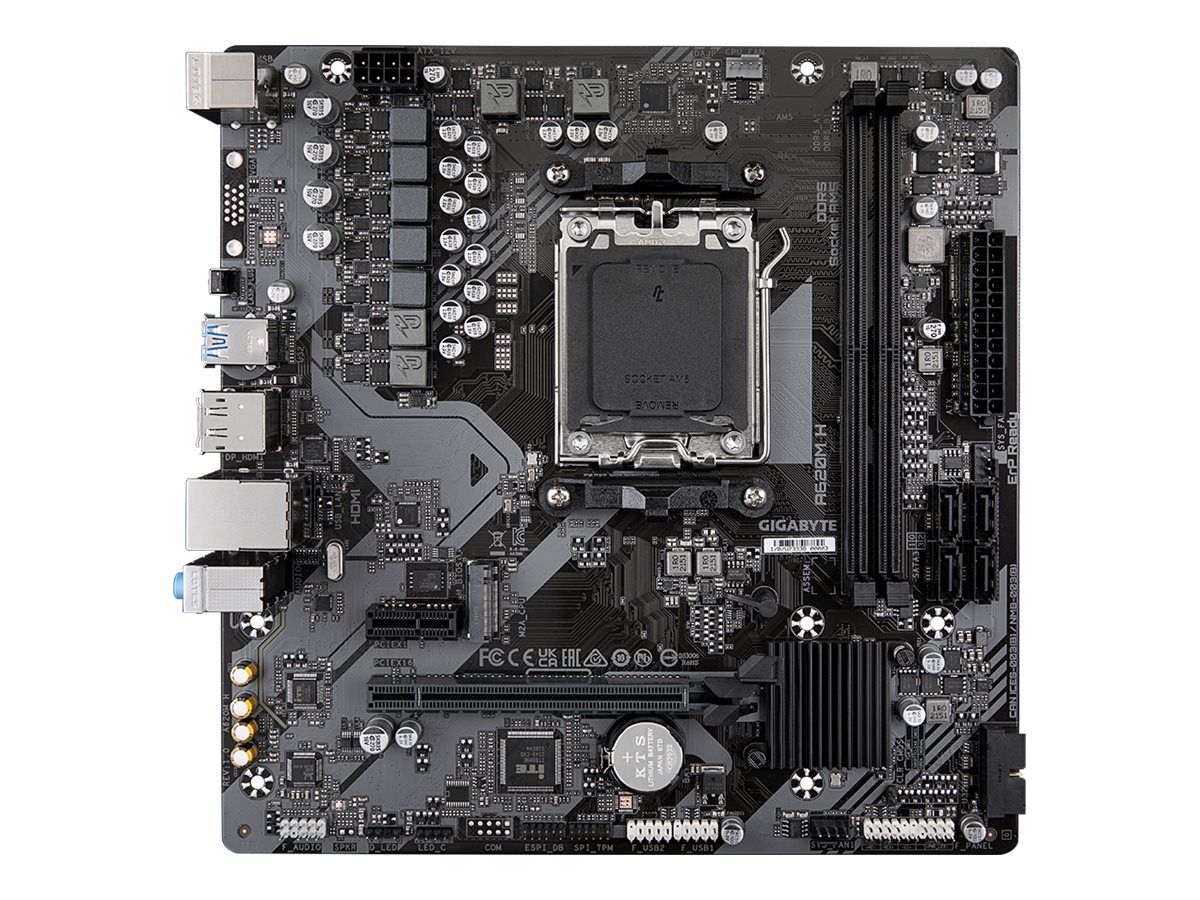 Gigabyte A620M H - Motherboard - micro ATX - Socket AM5 - AMD A620 Chipsatz - USB 3.2 Gen 1, USB-C 3.2 Gen 1 - Gigabit LAN - Onboard-Grafik (CPU erforderlich)