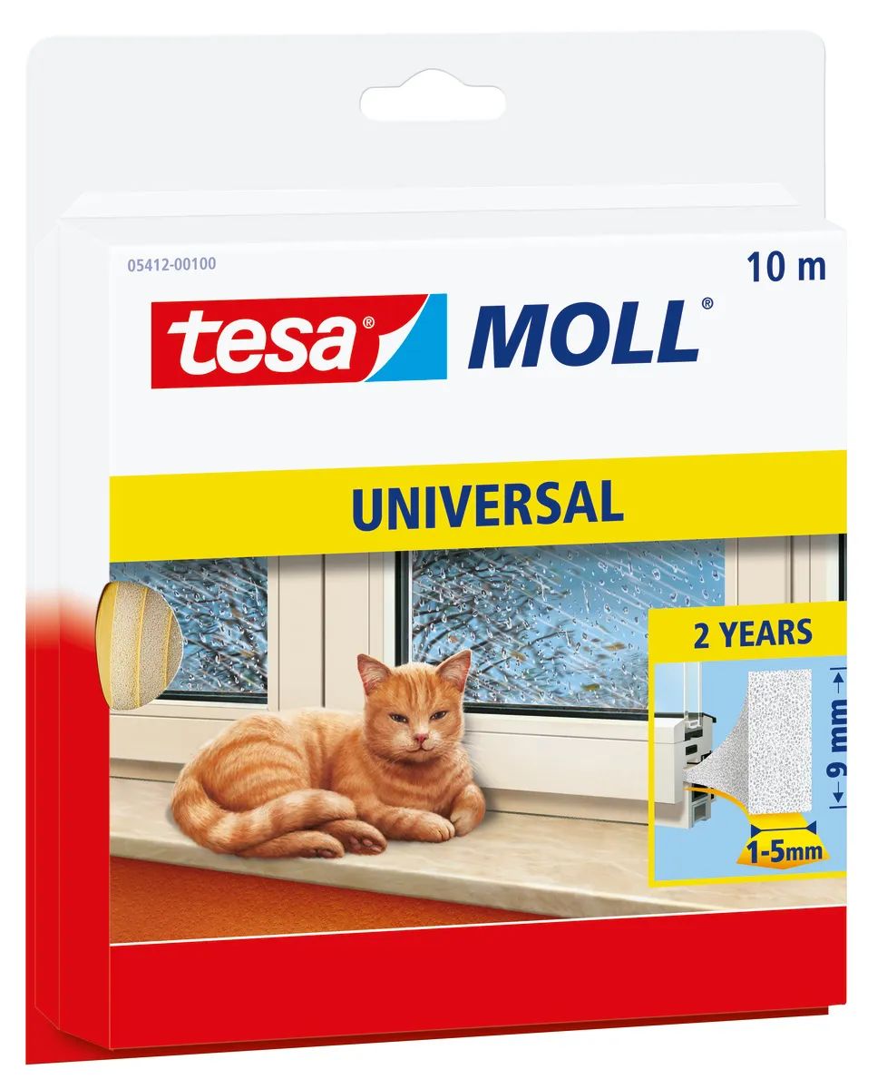 Tesa 5412 - Weiß - PVC - Holz - Ethylen-Propylen-Gummi (EPR) - 10 m - 9 mm - 6 µm