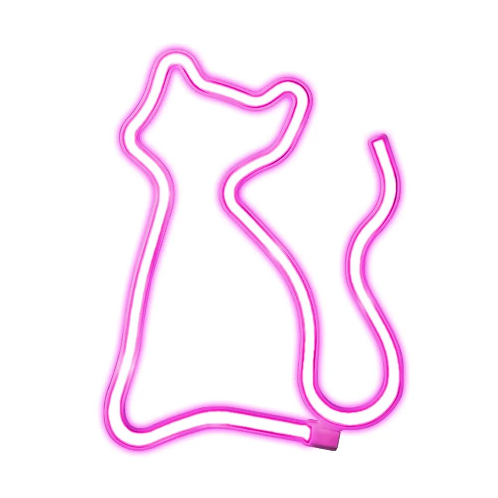 MUSIC HERO LED Deko-Licht Katze pink