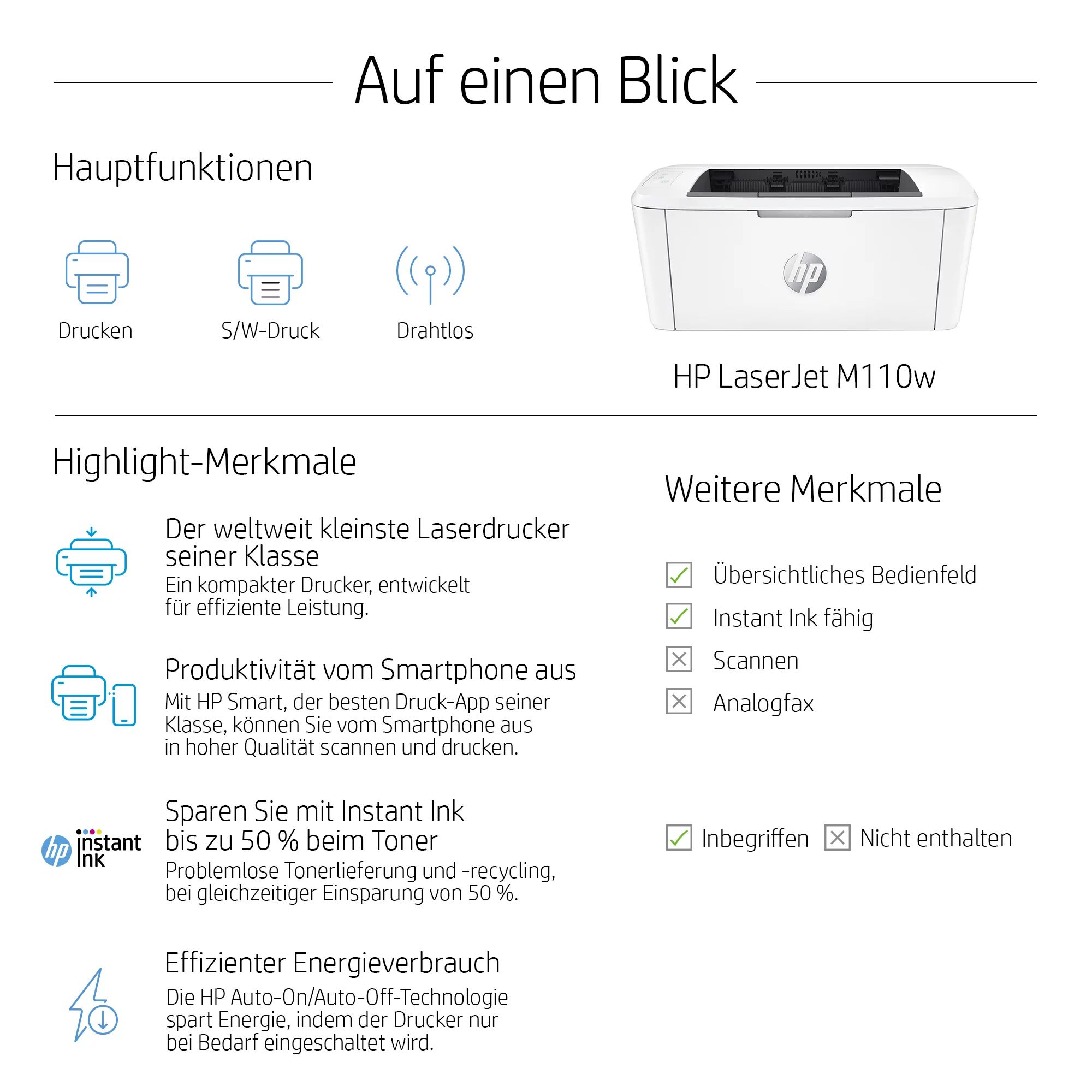 HP LaserJet M110w - Drucker - s/w - Laser - A4/Letter