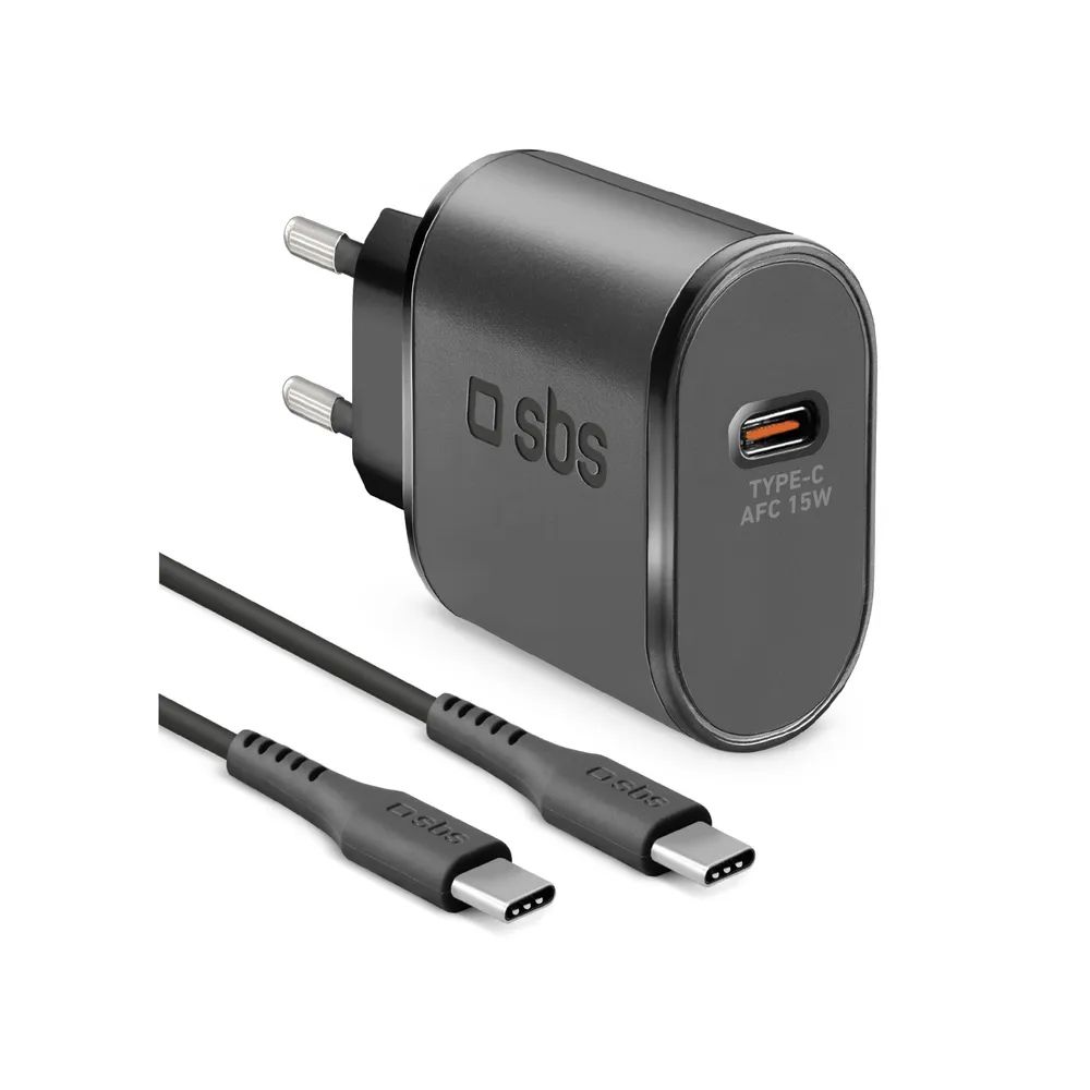 SBS Netzlader, 1x USB-C, 15W, inkl. 1m USB-C-Kabel