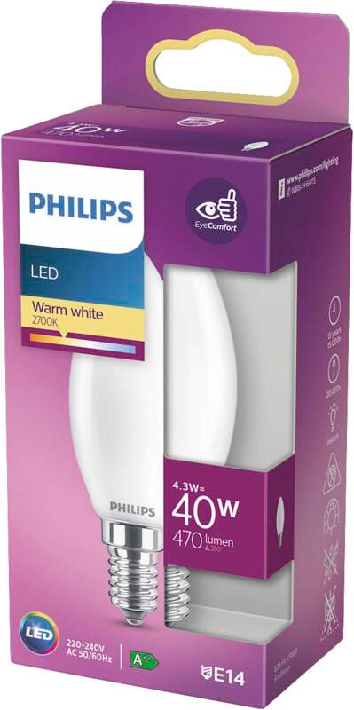 Philips LED classic 40W B35 E14 WW FR ND 2PF/6 - 2er Pack