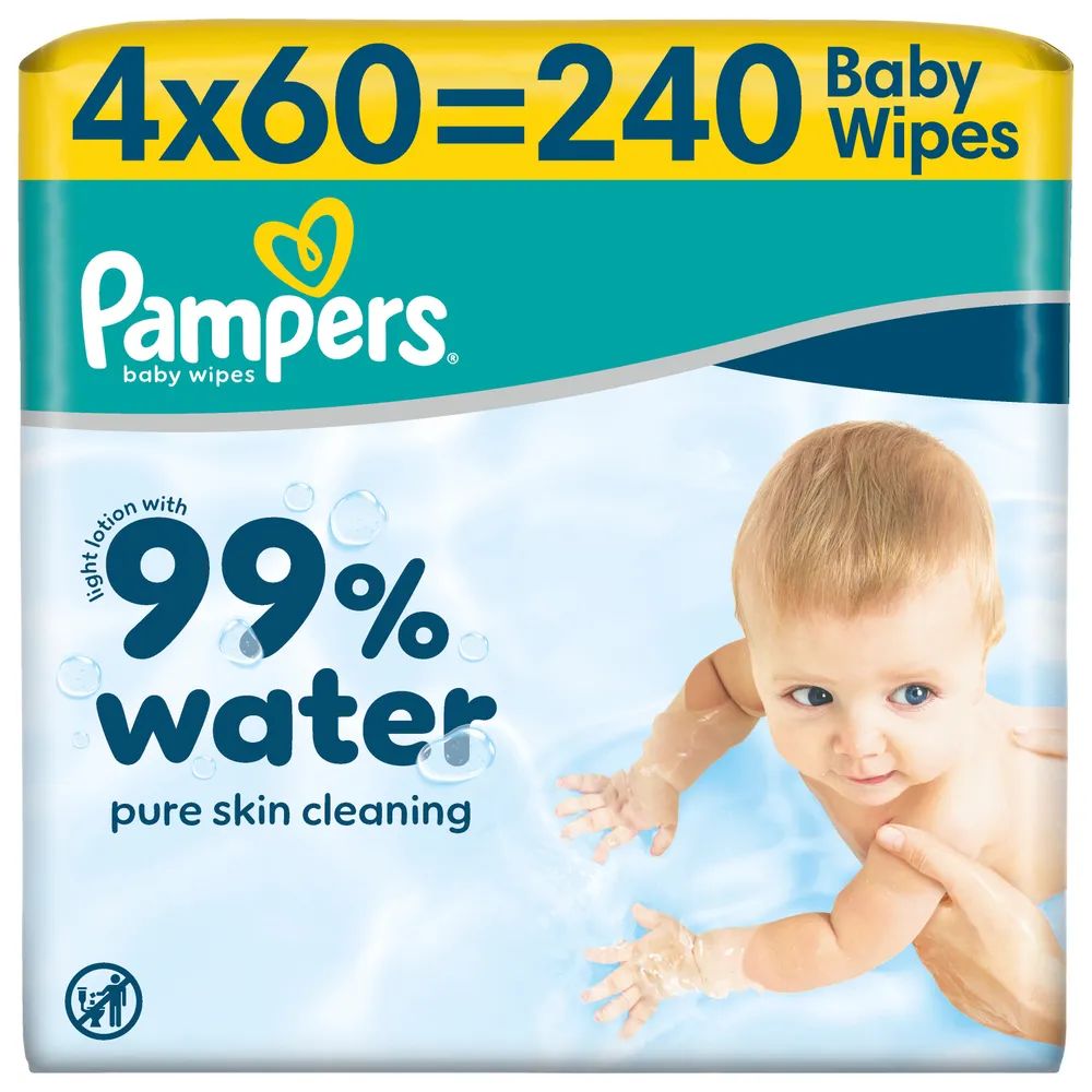 Pampers Feuchte Tücher 99% Water 4x