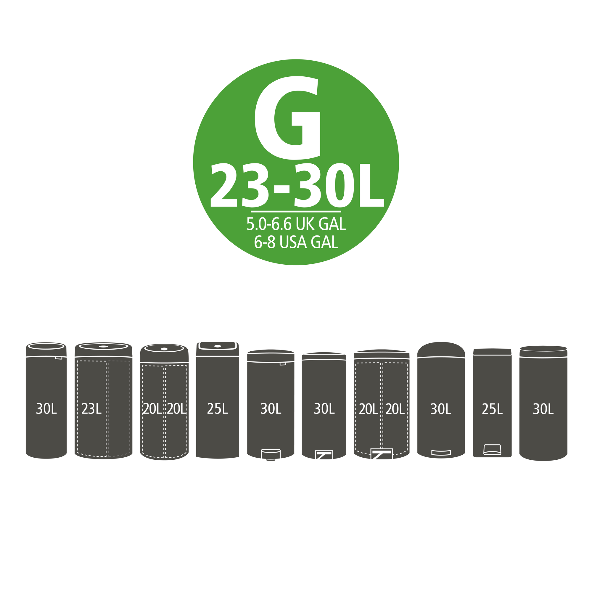 Brabantia Müllbeutel Spenderverpackung PerfectFit Beutel 23-30 L (G) 40Stk