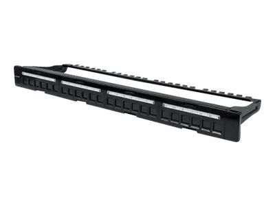 Intellinet 24-Port Patchpanel, unbestückt, 19", 1 HE, schwarz