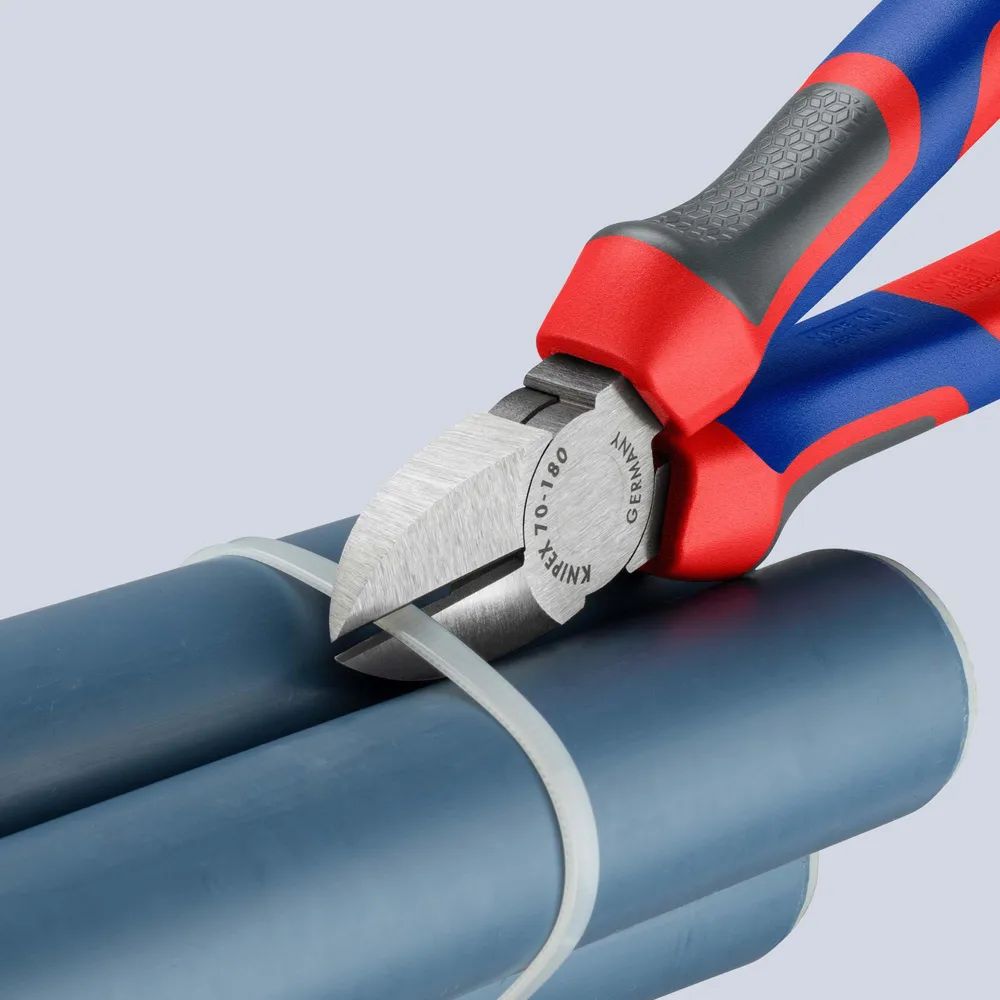 KNIPEX Seitenschneider mit Comfort-Griffen schwarz atramentiert 180 mm