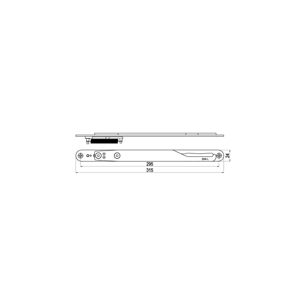 ABS Innovation GmbH  IMH-ABS Mitnehmerhaken GF UNI 24 V Gr.2, 315 x 24 mm,schwarz verzinkt,DIN links