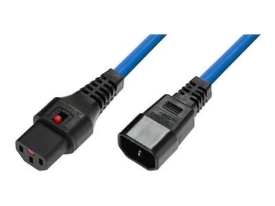 MicroConnect Powercord C13 IEC Lock - C14 blue PC1086 - 1 m