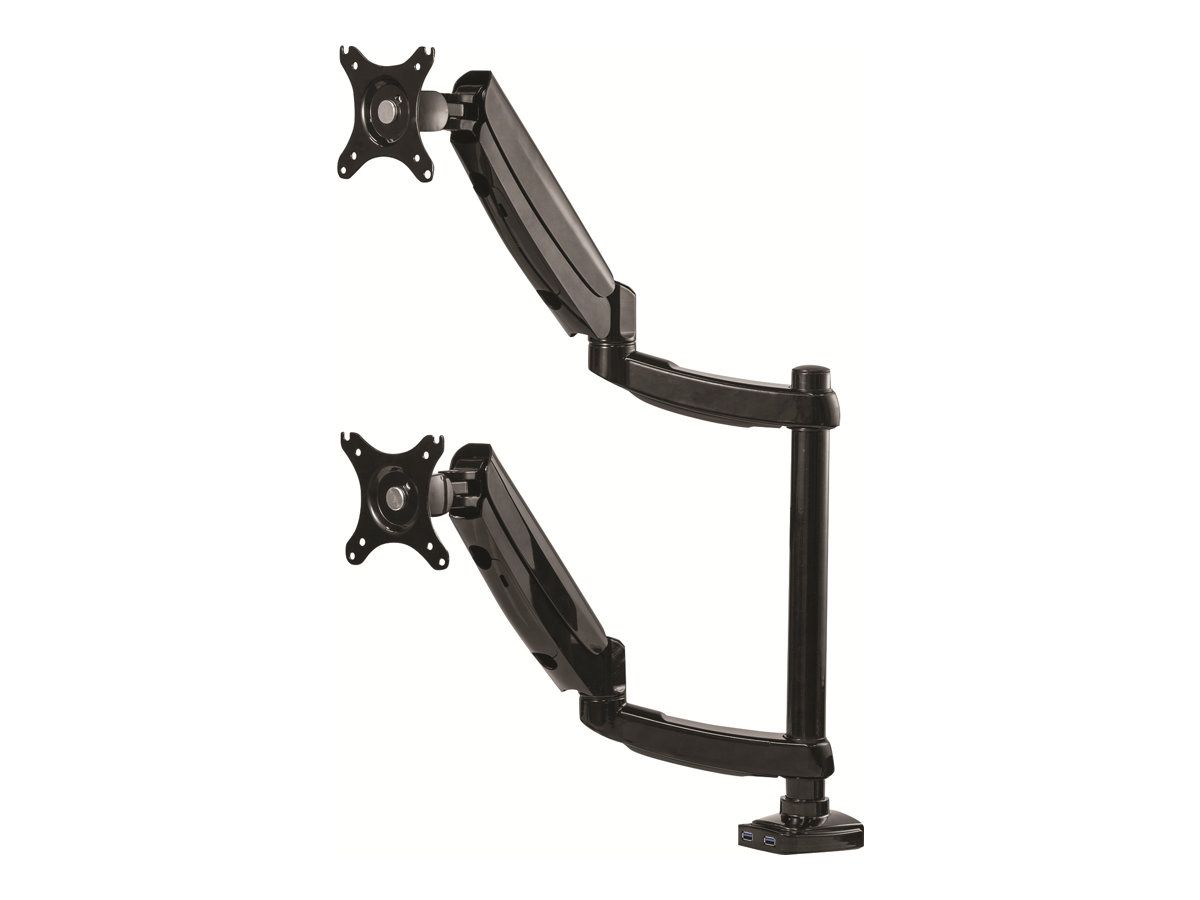 Fellowes Platinum Monitor Arm - Befestigungskit - einstellbarer Arm - für 2 Monitore - Aluminium, Stahl, Kunststoff - Schwarz - Bildschirmgröße: bis zu 68,6 cm (bis zu 27 Zoll)