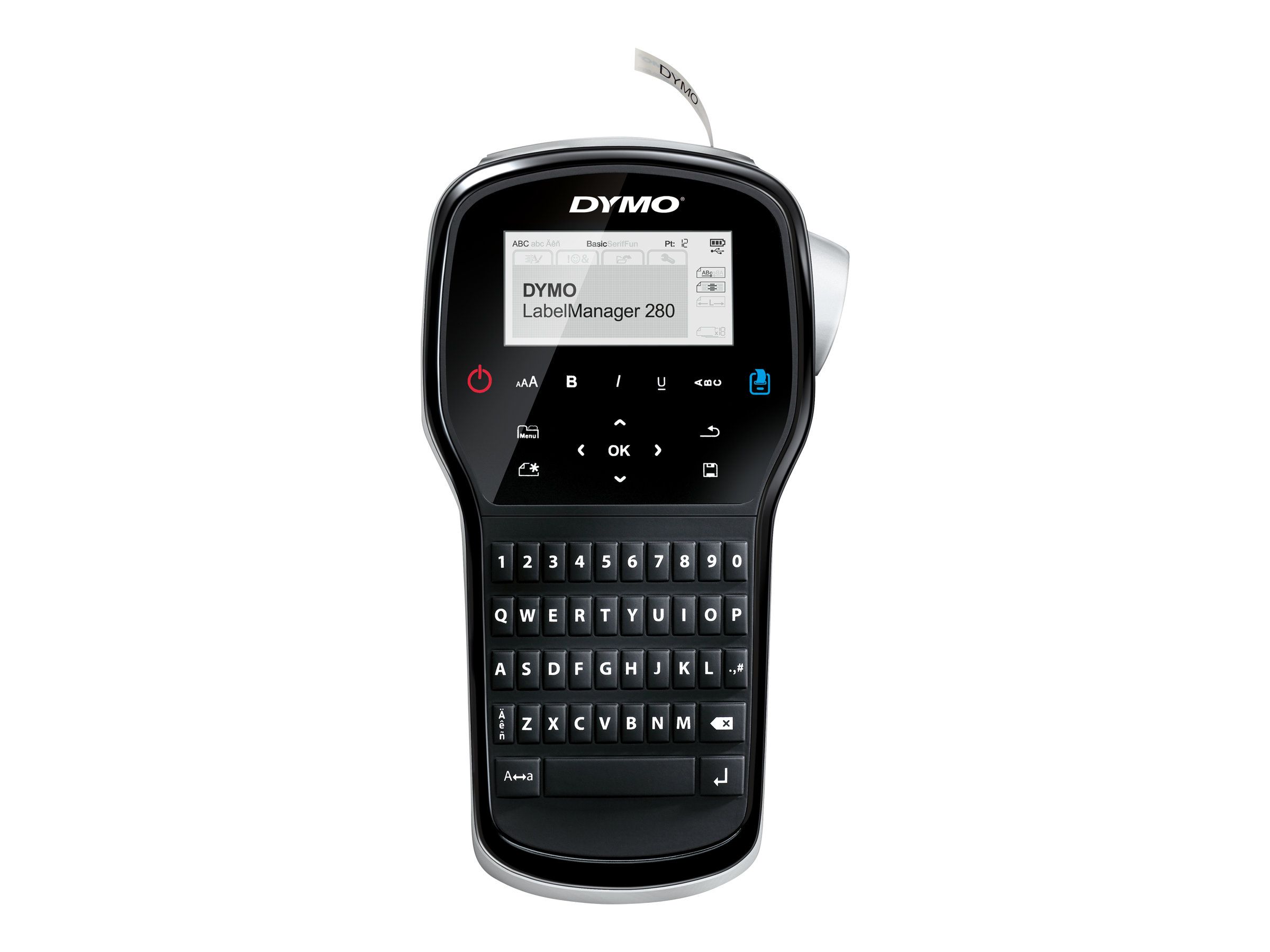 Dymo LabelMANAGER 280 - Beschriftungsgerät - s/w - Thermotransfer - Rolle (1,2 cm)