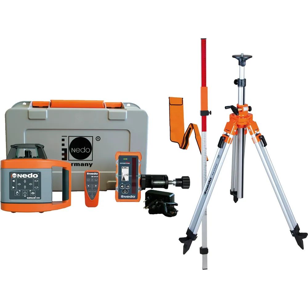 NEDO Rotationslaser-Set Sirius 1 HV mit Fernbedienung und Empfänger IP65