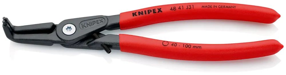 KNIPEX Präzisions-Sicherungsringzange für Innenringe in Bohrungen mit rutschhemmendem Kunststoff überzogen grau atramentiert 210 mm