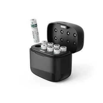 Hama Akku-Ladegerät mit 8x AAA Li-Ion-Akku, 780 mAH, Einzelschacht-Ladung, USB-C