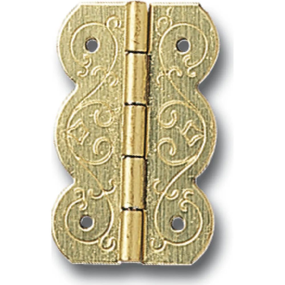 SCHMALE Kassettenscharnier Stil, 25x16 mm, Stahl vermessingt