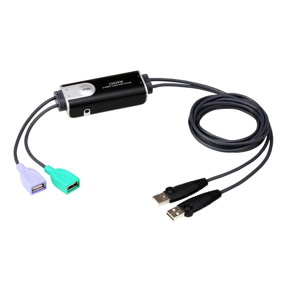 ATEN CS62KM - Tastatur-/Mausschalter - 2 x USB